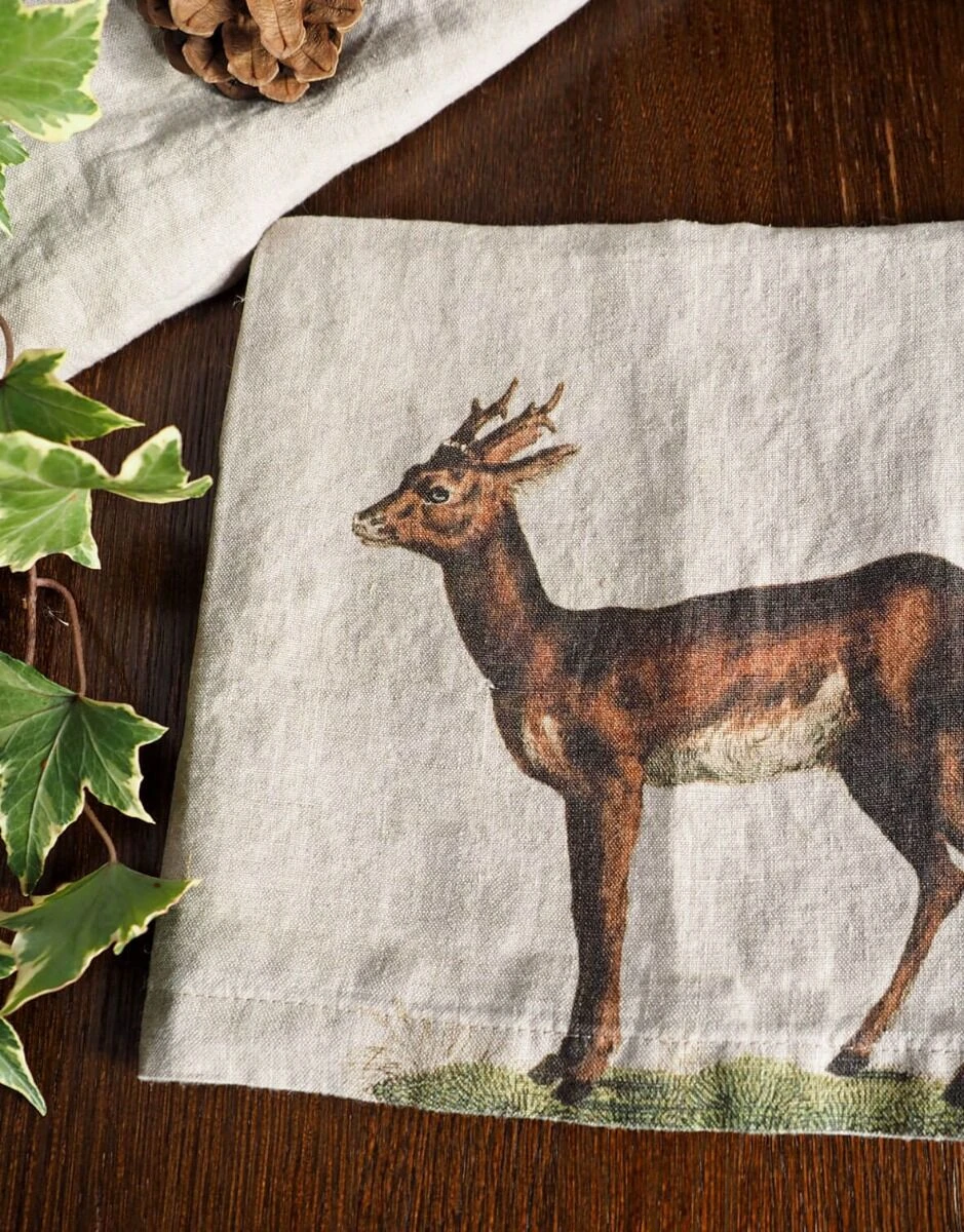 Oldenhof Wild Animals Servet 45 X 45 Cm Linnen 6 Stuks - Afbeelding 2