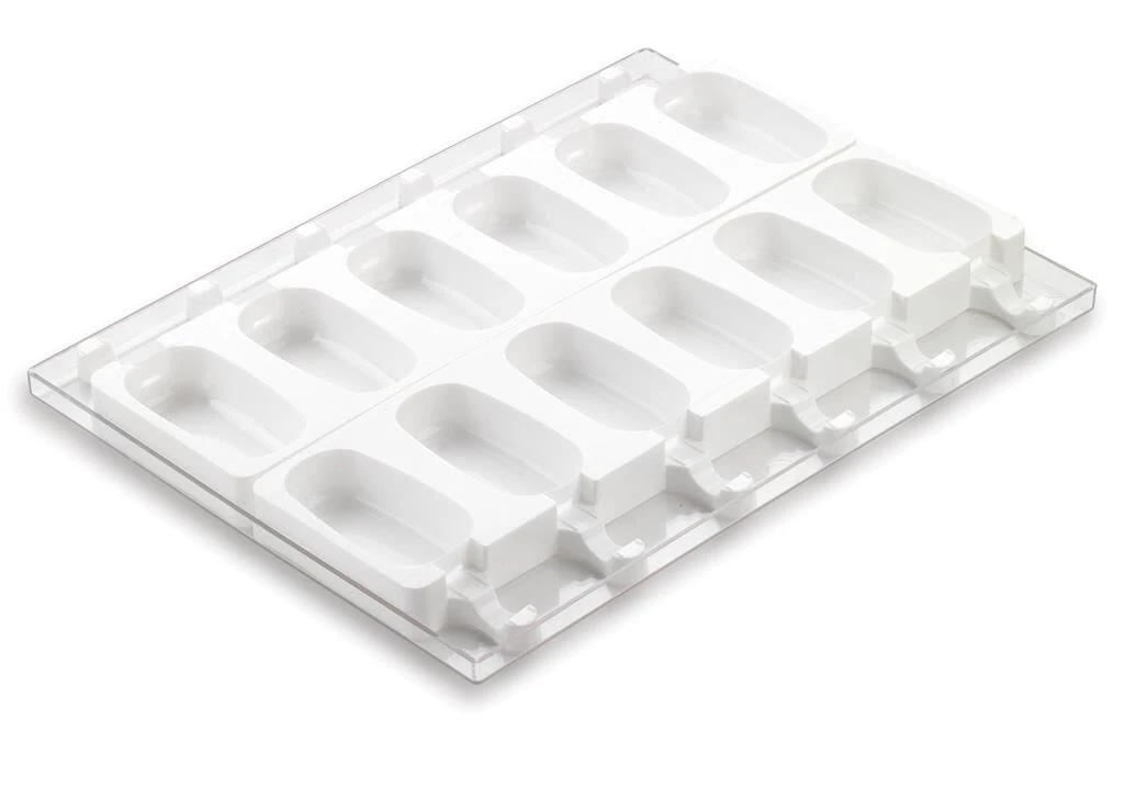 Silikomart SteccoFlex Ijsvorm 12 Ijsjes 9 X 5 Cm Silicone Wit