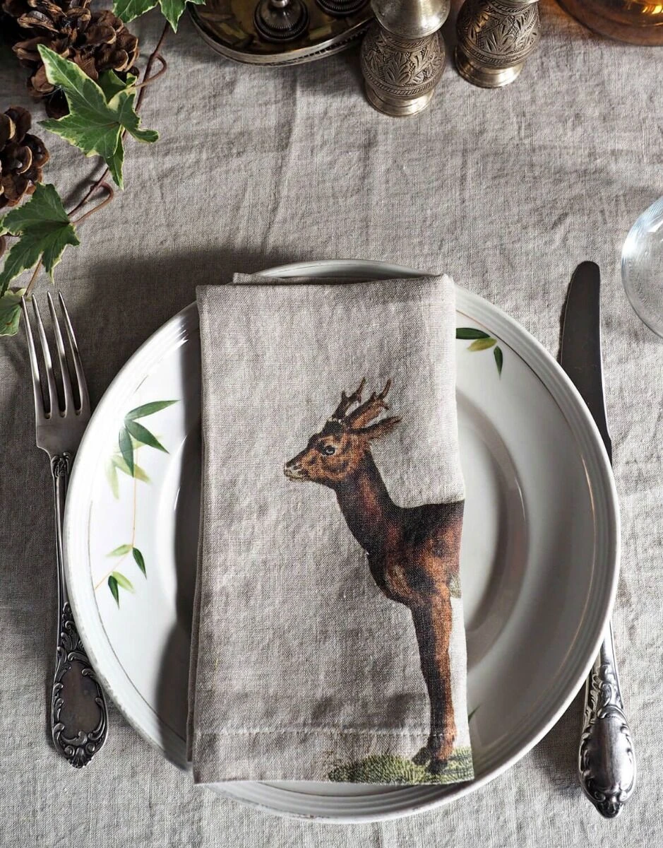 Oldenhof Wild Animals Servet 45 X 45 Cm Linnen 6 Stuks - Afbeelding 8