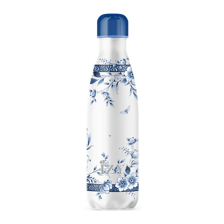 IZY Bottles X Heinen Delfts Blauw Drinkfles 500 Ml Faience Rvs - Afbeelding 2