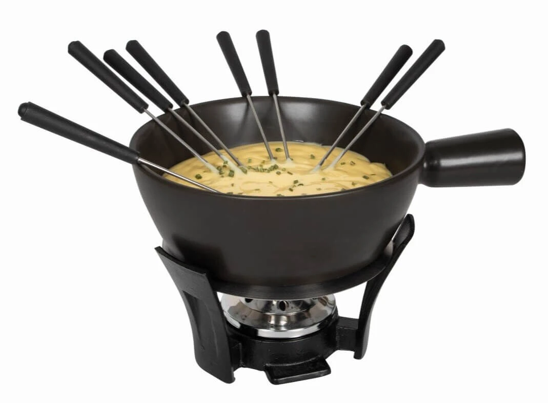 Boska Nero Kaasfondueset 2,2 Liter Aardewerk Zwart - Afbeelding 2