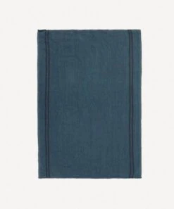 Charvet COUNTRY Theedoek 52 X 75 Cm Gewassen Blauw Met Donkere Streep
