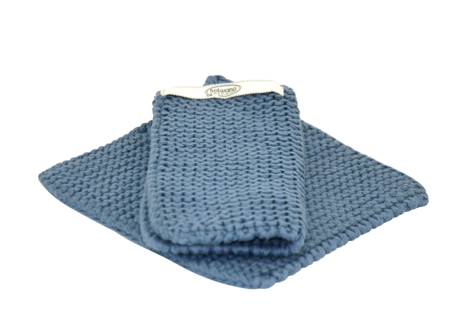 Solwang Design Pannenlap 22 X 22 Cm Katoen Dark Rustic Blue 2 Stuks