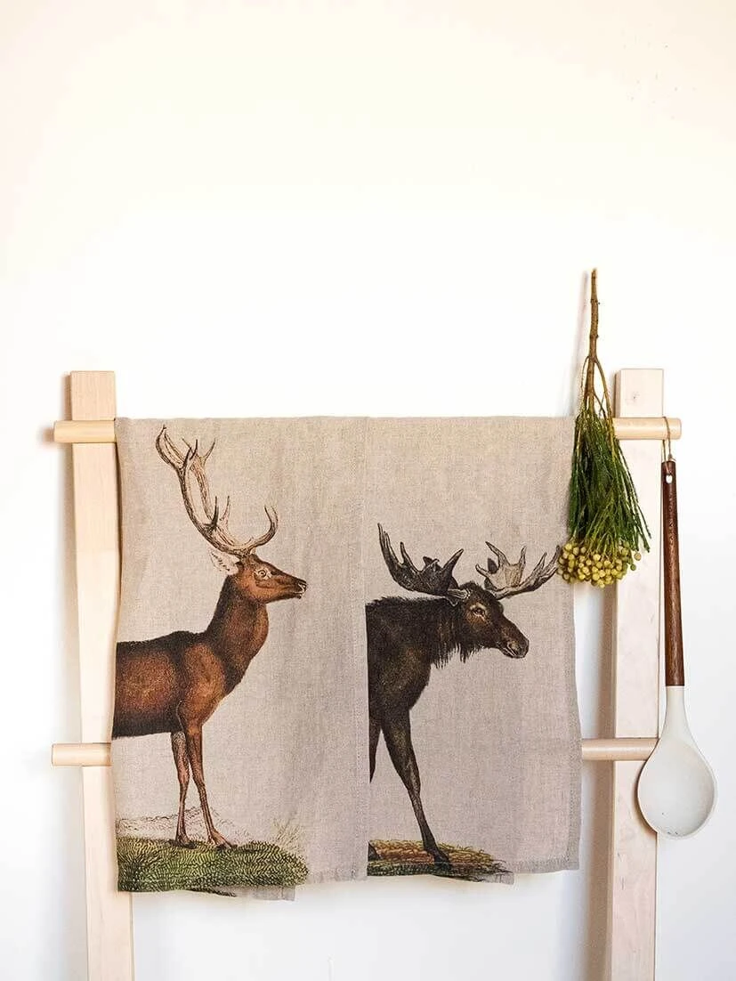 Oldenhof Deer & Moose Handdoek 42 X 60 Cm Linnen 2 Stuks - Afbeelding 2