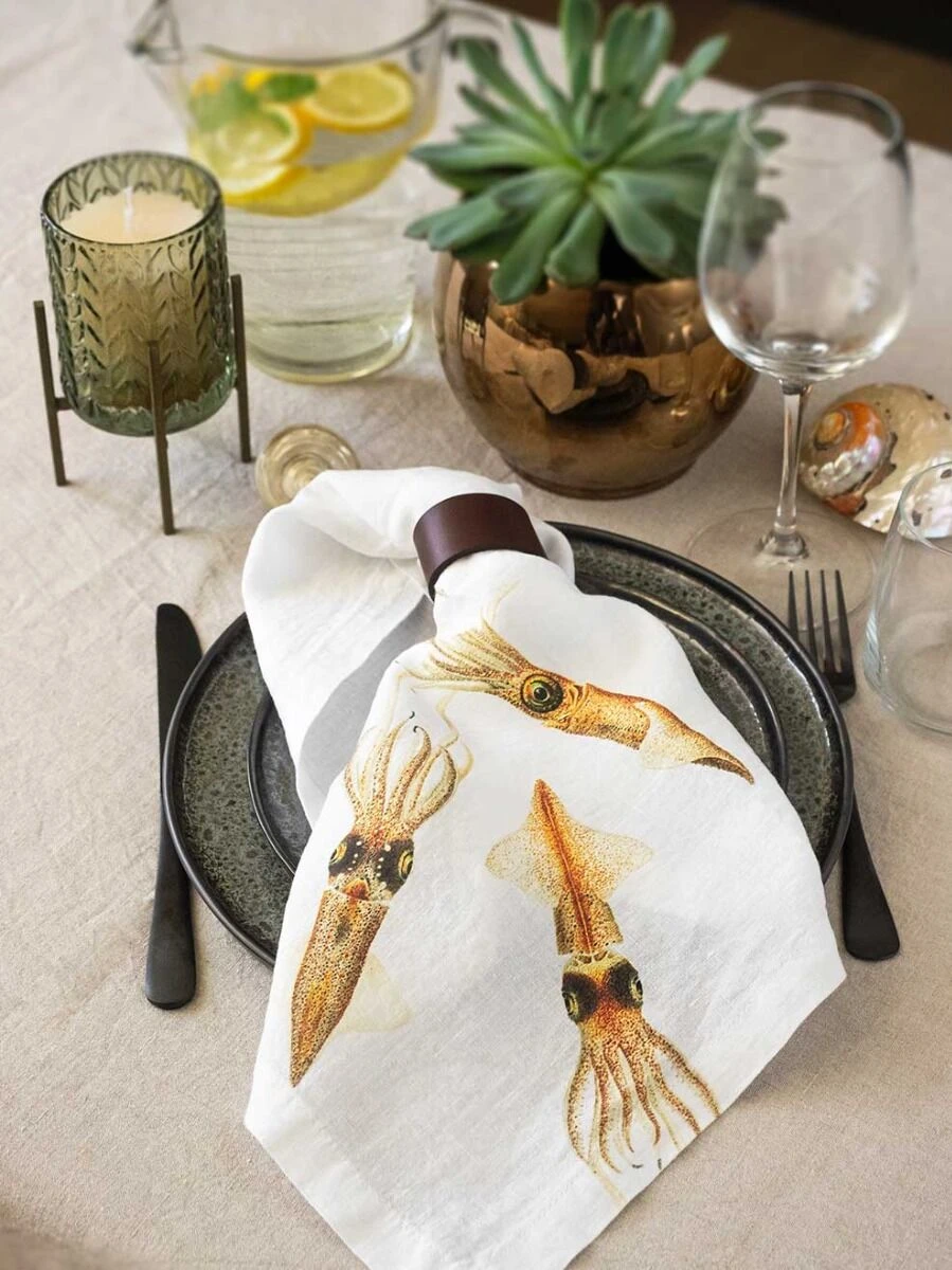 Oldenhof Sea Animals Servet 45 X 45 Cm Linnen 6 Stuks - Afbeelding 5