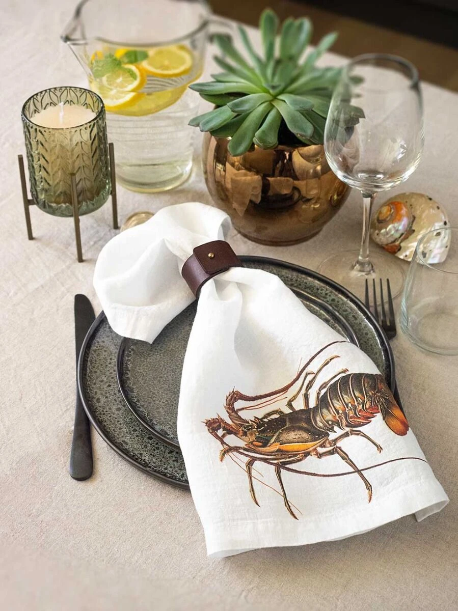 Oldenhof Sea Animals Servet 45 X 45 Cm Linnen 6 Stuks - Afbeelding 6