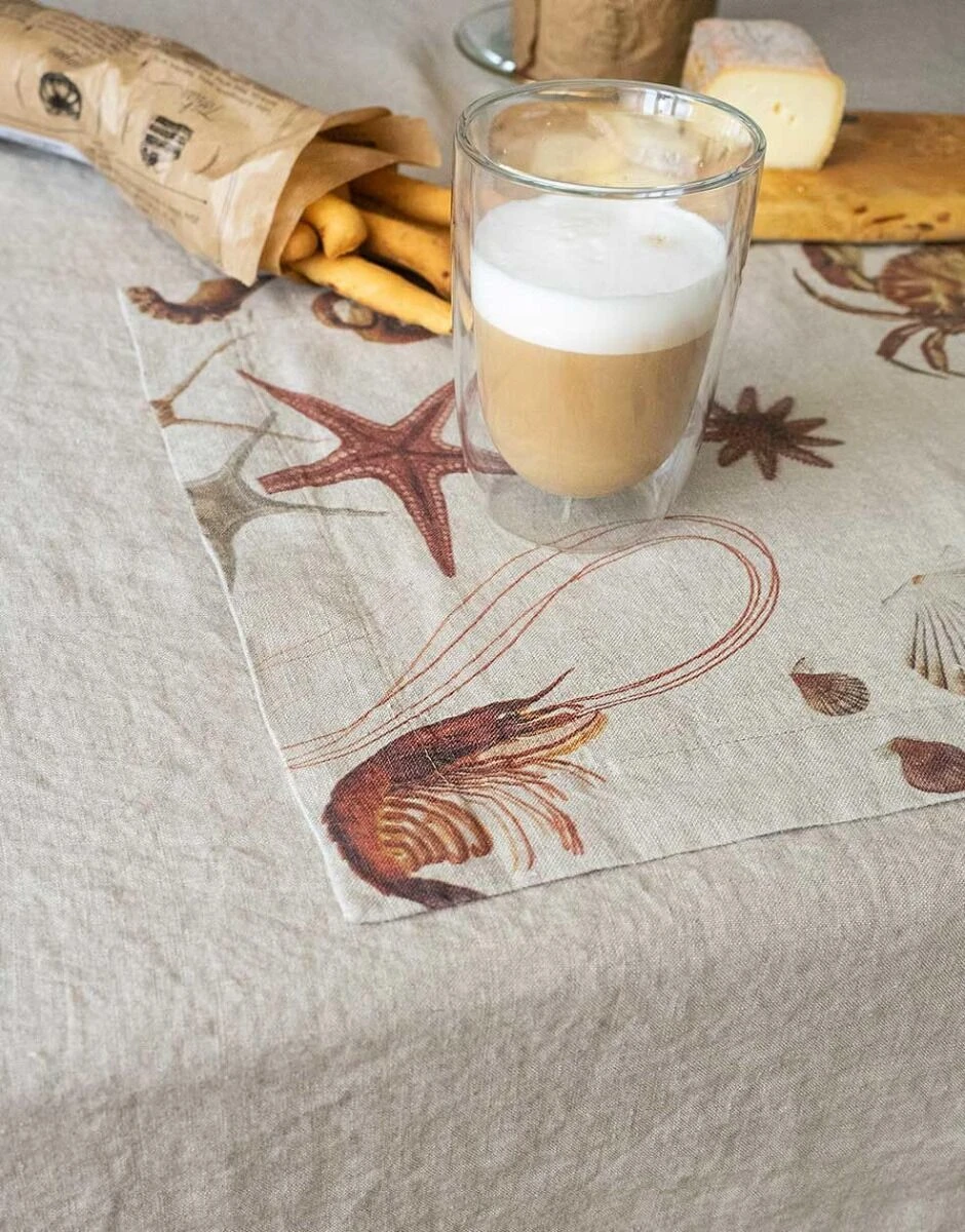 Oldenhof Sea Animals Placemat 35 X 48 Cm Linnen 2 Stuks - Afbeelding 3