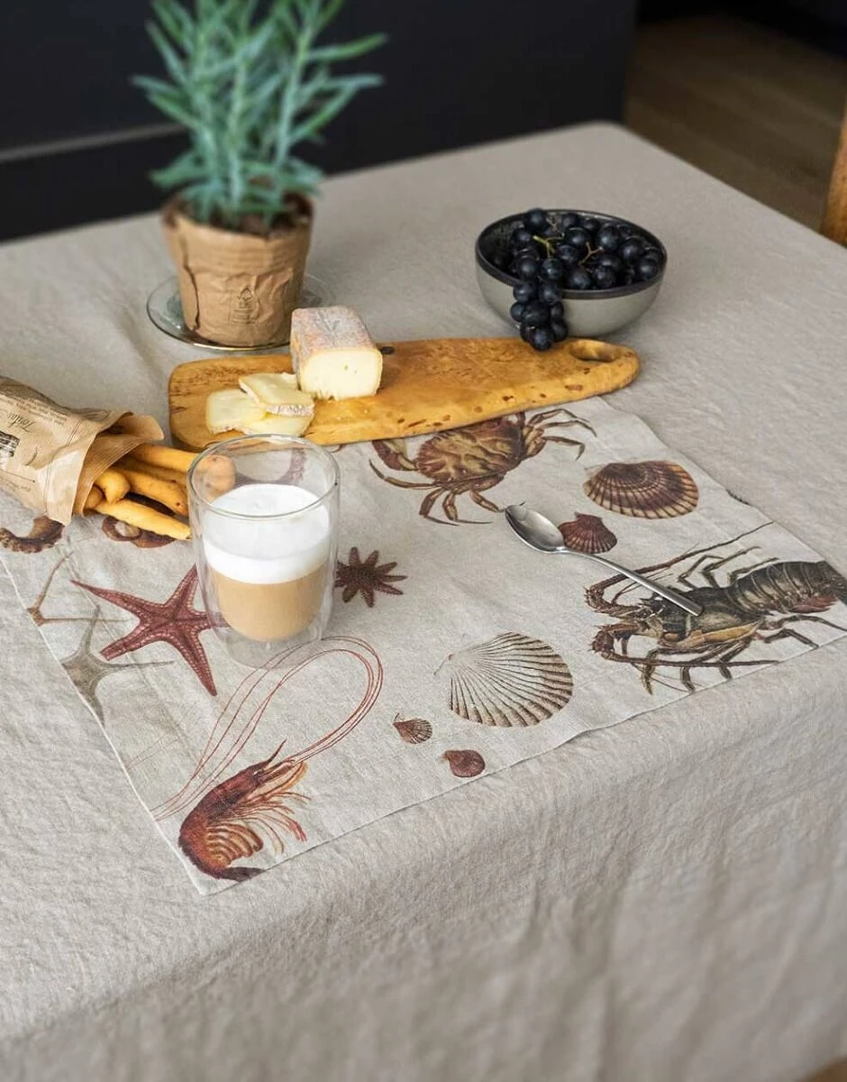 Oldenhof Sea Animals Placemat 35 X 48 Cm Linnen 2 Stuks - Afbeelding 4