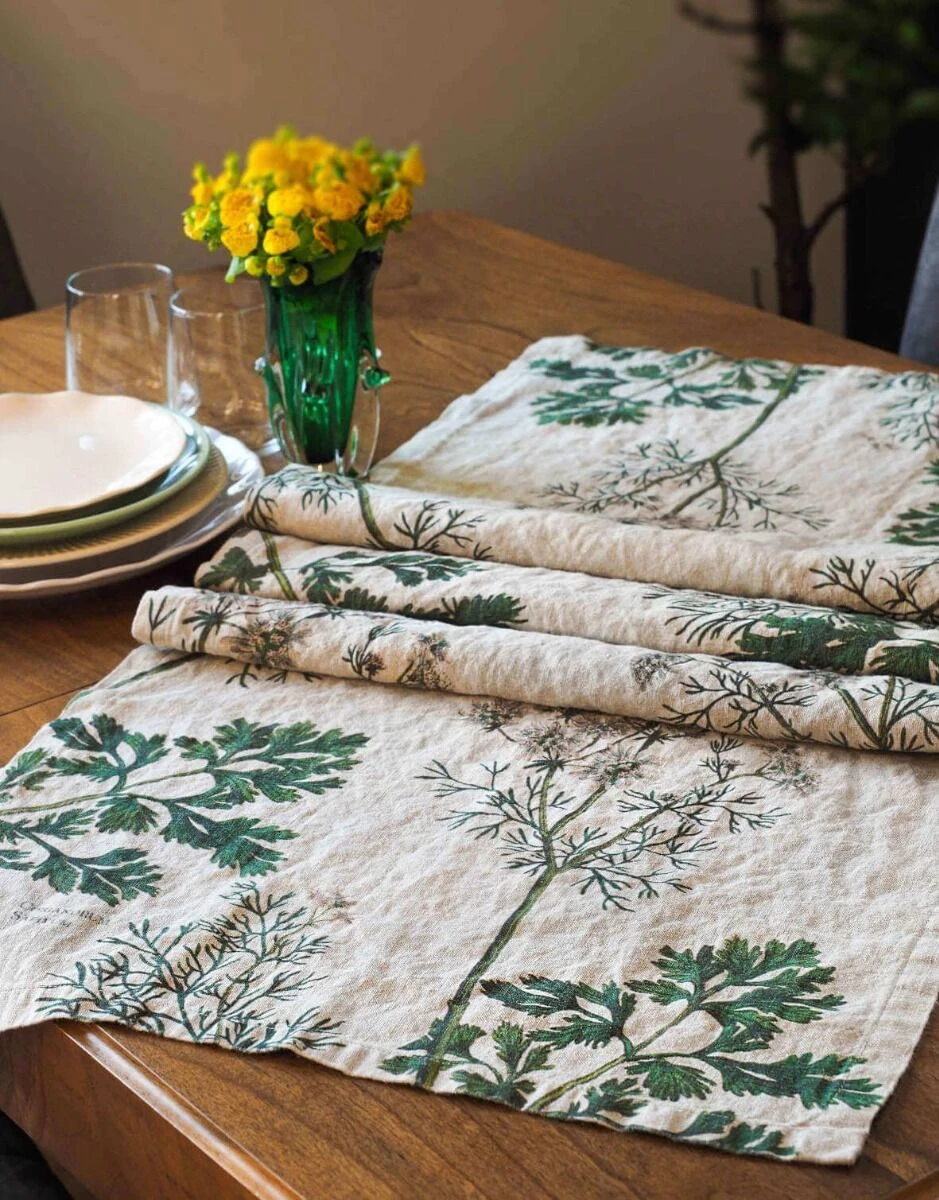 Oldenhof Herb Coreander Tafelloper 46 X 136 Cm Linnen