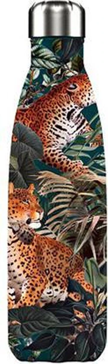 Chilly's Bottle Tropical Leopard Waterfles 500 Ml Rvs